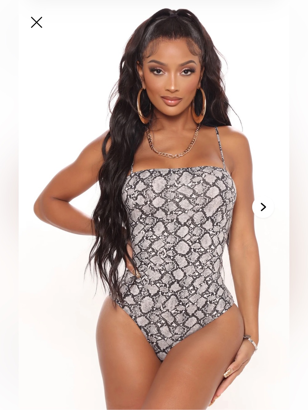 Fashion Nova Fierce Encounter Cami Bodysuit-Grey/combo